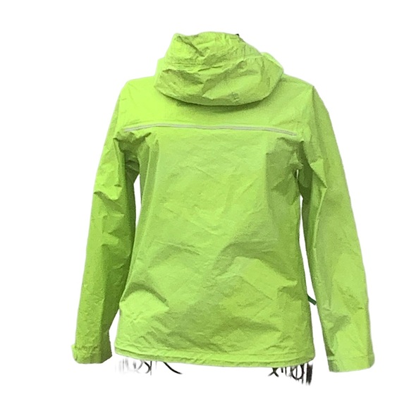 Patagonia H2No Boys Size 12 Neon Green Hooded Rain Jacket Waterproof Shell - Picture 3 of 5